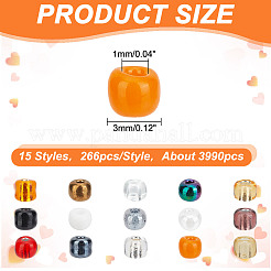 Perles de rocaille en verre d'Halloween de 15 couleur&nbsp;SEED-HY0001-17A