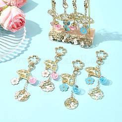 4 pendentif décoratif en alliage émaillé et verre&nbsp;HJEW-FS00049