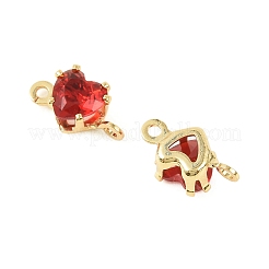 Herzanhänger aus Messing mit Zirkonia-Pavé&nbsp;KK-P347-02G-03