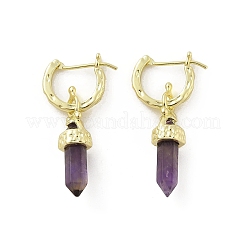 Creolen aus natürlichem Amethyst&nbsp;EJEW-P306-01G-10