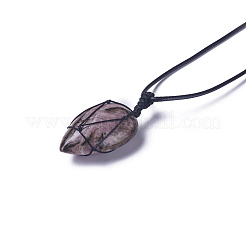 Collane con pendente con perline di rodocrosite naturale&nbsp;NJEW-G324-B04