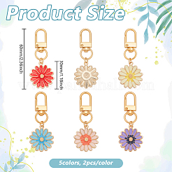 10 colgante de aleación de esmalte con margaritas de 5 estilos para decoración.&nbsp;HJEW-PH02102