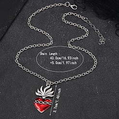 Collares colgantes de aleación de esmalte rojo oscuro de Halloween para hombres&nbsp;XF6660-1