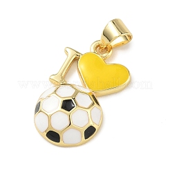 Ciondoli in ottone smaltato a tema calcistico&nbsp;KK-A303-01B-G