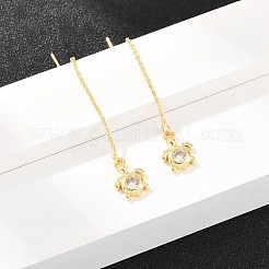Rosca para oreja de latón con circonita cúbica transparente&nbsp;EJEW-H182-05B-G