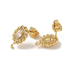 Risultati di orecchini a bottone ovali in ottone con placcatura a cremagliera&nbsp;EJEW-H004-06G