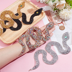 4 pezzo di strass hotfix a forma di serpente in 4 colori (adesivo hot melt sul retro)&nbsp;DIY-NB0013-25