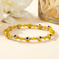 Bracelets extensibles en perles de verre avec œil protecteur pour femmes et hommes&nbsp;VP6778-6