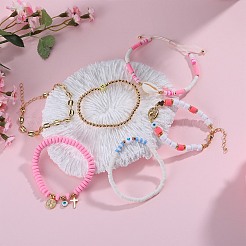 6 Stück 6 Style Stretch & Link & geflochtene Perlenarmbänder Sets&nbsp;BJEW-SZ0001-65