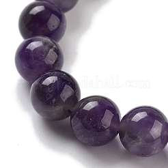 Braccialetti elasticizzati rotondi con perline di ametista naturale chakra&nbsp;BJEW-K251-05C