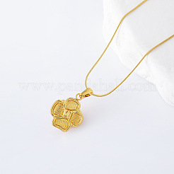 Collier avec pendentif en forme de fleur en acier inoxydable et émail rose pour femme&nbsp;KQ5825