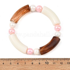 Tubi in acrilico opaco e braccialetti elasticizzati con perline rotonde&nbsp;BJEW-JB14455