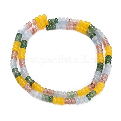 Color degradado jade blanco teñido naturalmente y cuarzo fresa verde y hebras de cuentas de cuarzo fresa&nbsp;GG-CBA1E0E-01B