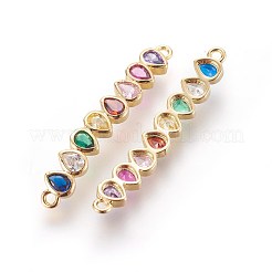 Liens de zircone cubique en laiton micro-pavé&nbsp;ZIRC-L076-006G-NR
