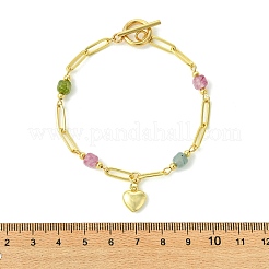 Armband mit Herzanhänger aus Messing&nbsp;BJEW-JB14257