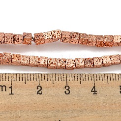 Fili di perle di roccia lavica naturale elettrodeposta&nbsp;G-E602-03-A