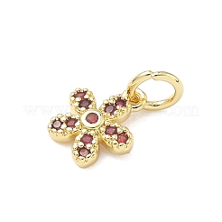 Breloques en laiton avec zircone cubique de micro pave&nbsp;KK-C156-09G-02
