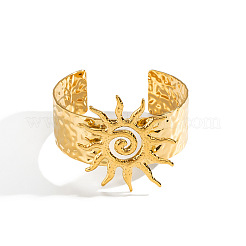 Bracciali rigidi aperti a spirale con sole in acciaio inossidabile 304 per donna&nbsp;DD9785