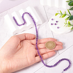 1 Strang natürliche Amethyst runde Perlenstränge&nbsp;G-TA0002-47