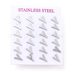 Boucles d'oreilles à tige en acier inoxydable 304 résistant au ternissement avec alphabet grec&nbsp;STAS-D007-07P-20