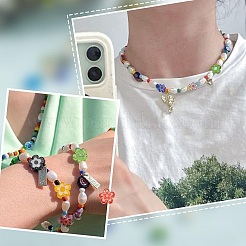 240 Stück 12 Farben handgemachte Millefiori Glasperlenstränge&nbsp;LAMP-HY0001-09