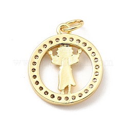 Pendentifs en laiton zircon cubique transparent&nbsp;KK-G416-06G