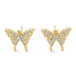 Latón micro pave aretes de circonita cúbica transparente&nbsp;EJEW-A128-01G