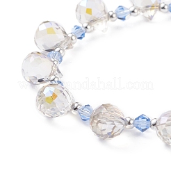 Braccialetto di perline a goccia in cristallo imitazione austriaco&nbsp;BJEW-TA00171-01
