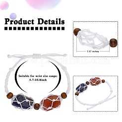 Bracciale intrecciato in nylon 4 pezzo&nbsp;BJEW-SZ0002-48C