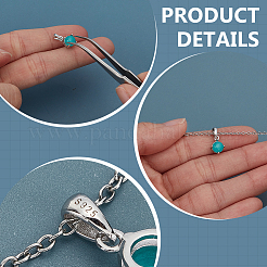 3 Stück 3 Stile rhodiniert Rack Plating 925 Sterling Silber Anhänger Cabochon-Einstellungen&nbsp;STER-PH0002-37