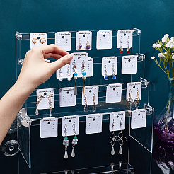 Set di supporti per display per orecchini in acrilico a forma di scale a 4 livello fai-da-te&nbsp;ODIS-WH0029-64A