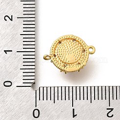 Messing klare Zirkonia flache runde Verbinder Verbindungsstück Charms&nbsp;KK-K398-16G