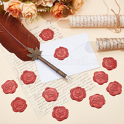 50 Stück 2 Stile Rose & Herz Klebewachs-Siegelaufkleber&nbsp;DIY-CP0010-23B