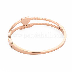 Herzarmband aus natürlicher Muschel mit Strass&nbsp;BJEW-N017-008RG