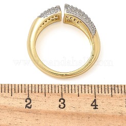 Manschettenfingerringe aus Messing mit Mikropflaster und klarem Zirkonia für Damen&nbsp;RJEW-B112-06GP
