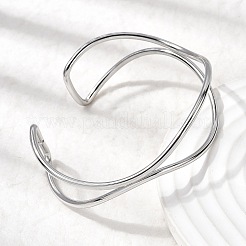 Bracelets manchettes en acier inoxydable 304 pour femmes&nbsp;BJEW-Z150-01P-02