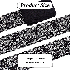 Elastischer Spitzenbesatzstoff aus Polyester mit Blumen&nbsp;DIY-WH0632-94A