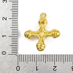 Pendentifs croix en œil de tigre naturel et acier inoxydable 304&nbsp;STAS-H221-01G-08
