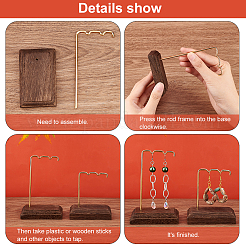 3 ensembles 3 tailles ensembles de présentoir de boucle d'oreille en fer&nbsp;EDIS-WH0024-09G