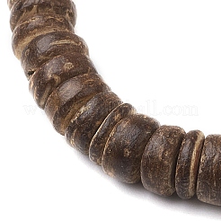 Stretch-Armbänder aus natürlichen Kokosnuss-Rondellperlen&nbsp;BJEW-JB10217-01