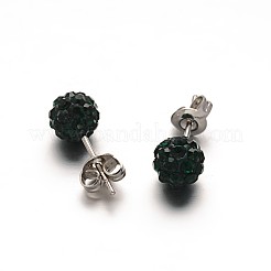 Polymer Clay Strass-Kugelgelenkohrringe&nbsp;EJEW-F0083-03