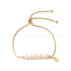 Pulseras deslizantes de perlas naturales ajustables&nbsp;BJEW-JB06525