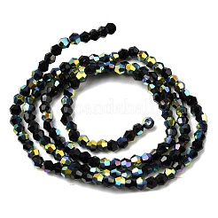 Ab color plateado cuentas de perlas de vidrio transparente&nbsp;GLAA-G127-01D