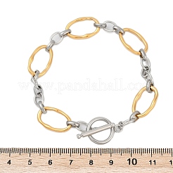 Pulseras de eslabones ovalados de acero inoxidable 304 para hombres y mujeres&nbsp;BJEW-Z108-03GP