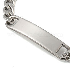 Anlaufgeschützte Panzerketten-ID-Armbänder aus 304er Edelstahl für Damen&nbsp;BJEW-U003-03P