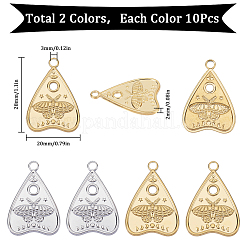 20 pz 2 colori ciondoli in acciaio inossidabile 304&nbsp;STAS-SC0007-62