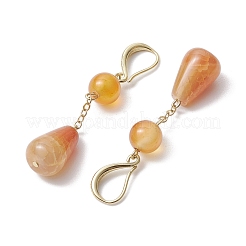Set mit Ohrringen und Armbändern aus natürlichem Karneol und Crackle-Achat&nbsp;SJEW-JS01309