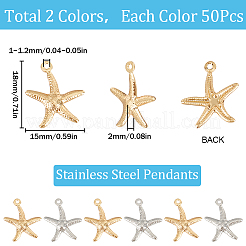 100 Stück 2 Stile 304 & 316 Edelstahlanhänger&nbsp;STAS-SC0008-67