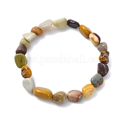 Bracciali elasticizzati con perline di agata alashan naturale per uomo e donna&nbsp;BJEW-JB13834