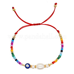 Armbänder aus geflochtenen Perlen im Bohème-Stil aus Glas&nbsp;UR4217-1